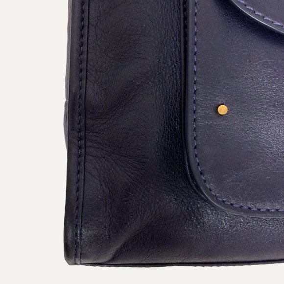 Tory Burch Priscilla Navy Blue Leather Bag - Picture 9 of 11